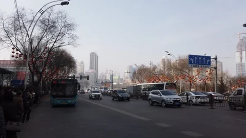 Xining traffic Stock Footage 124941227