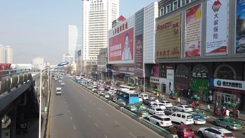 Xining traffic Stock Footage 124942509