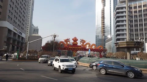 Xining traffic Stock Footage 124943427