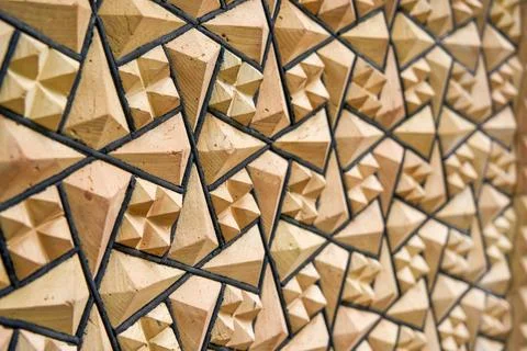 Xinjiang ethnic style triangular pattern wall design 스톡 사진