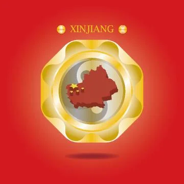 Xinjiang Map Illustrazione stock