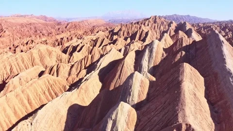 Xinjiang Red Stone Forest Canyon Drone 4K Video stock 335080940