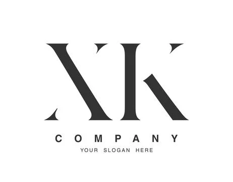 XK logo design. Initial letter x and k serif font style. Creative classic c.. Stock Illustration