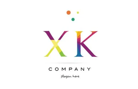 Xk x k  creative rainbow colors alphabet letter logo icon Stock Illustration