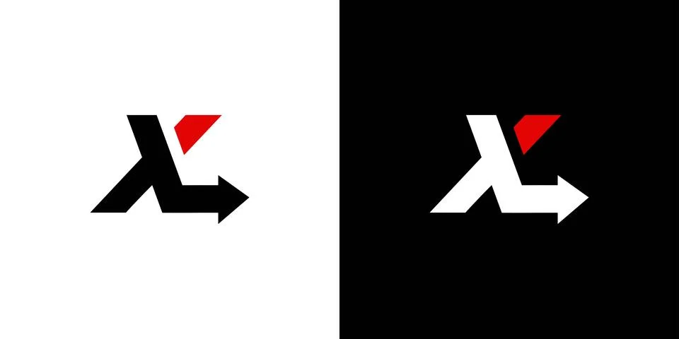 XL initials logo design, unique and modern combination of direction symbols 2 Stock Illustration