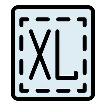 Xl size label icon representing extra large clothes in fashion industry Stock Illustration