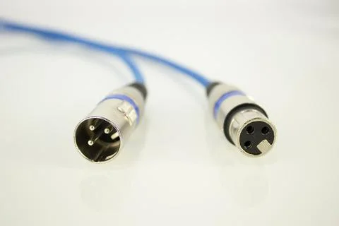 XLR cable connection ends Stock Photos