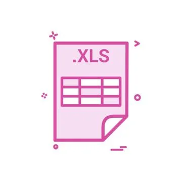 XLS application download file files format icon vector design Illustrazione stock
