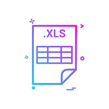 XLS application download file files format icon vector design Stock Illustration