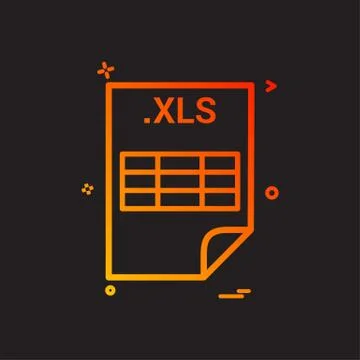 XLS application download file files format icon vector design Stock Illustration