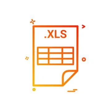 XLS application download file files format icon vector design Illustrazione stock
