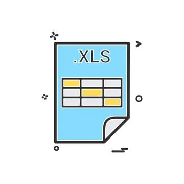 XLS application download file files format icon vector design Stock Illustration