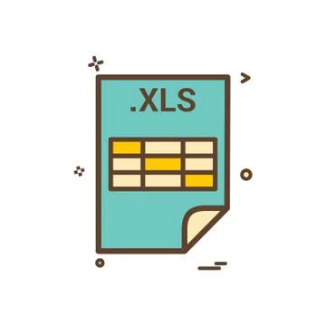 XLS application download file files format icon vector design Illustrazione stock