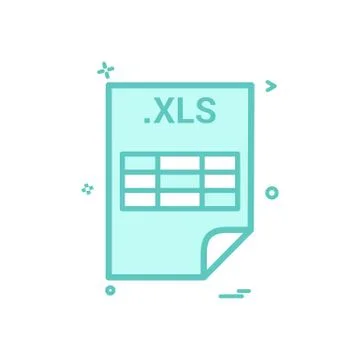 XLS application download file files format icon vector design 스톡 일러스트