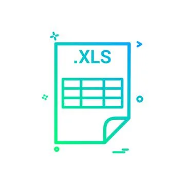 XLS application download file files format icon vector design 스톡 일러스트