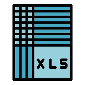 Xls database icon vector flat Stock Illustration