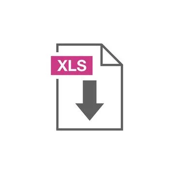 XLS Document Download Icon Vector Template Stock Illustration