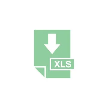 XLS Document Download Icon Vector Template Illustrazione stock