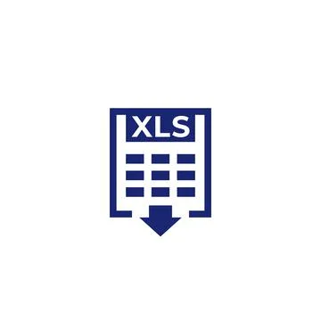 Xls download document icon, vector Stock Illustration