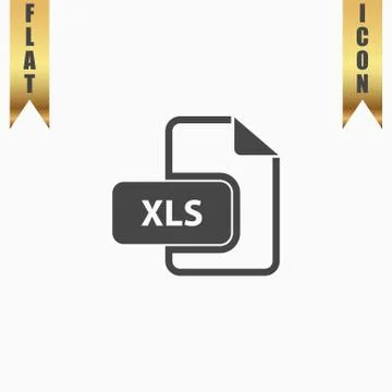 XLS extension text file type icon Stock Illustration