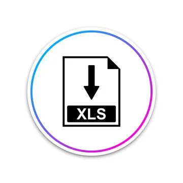 XLS file document icon. Download XLS button icon isolated on white background Stock Illustration