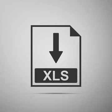 XLS file document icon. Download XLS button icon isolated on grey background Stock Illustration