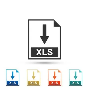 XLS file document icon. Download XLS button icon isolated on white backgrou.. Stock Illustration