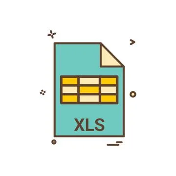 Xls file file extension file format icon vector design Illustrazione stock