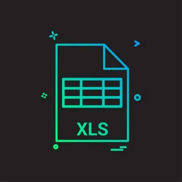 Xls file file extension file format icon vector design Illustrazione stock