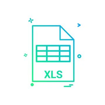 Xls file file extension file format icon vector design Illustrazione stock
