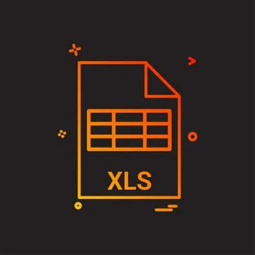 Xls file file extension file format icon vector design Stock Illustration
