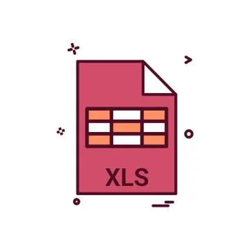 Xls file file extension file format icon vector design 스톡 일러스트