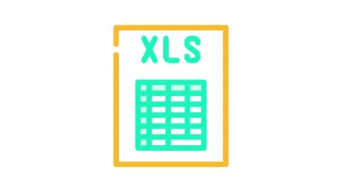 Xls file format document color icon animation Stock Footage 327271806