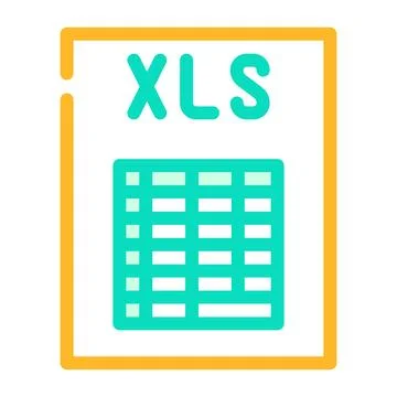 Xls file format document color icon vector illustration 스톡 일러스트