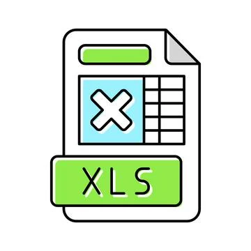 Xls file format document color icon vector illustration Illustrazione stock