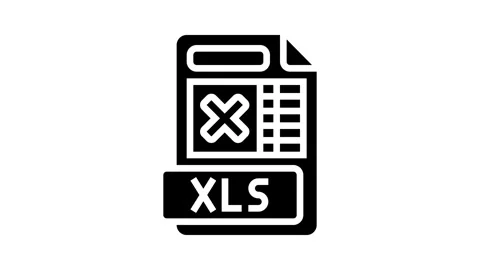 Xls file format document glyph icon animation Stock Footage 326158691