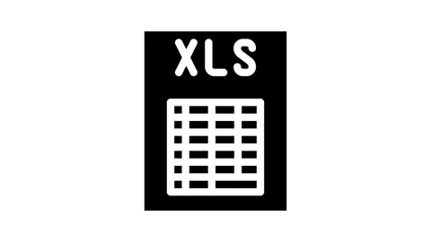 Xls file format document glyph icon animation 動画素材 326746661