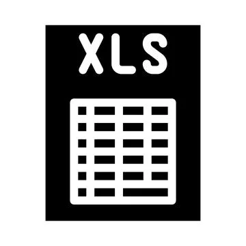 Xls file format document glyph icon vector illustration Illustrazione stock