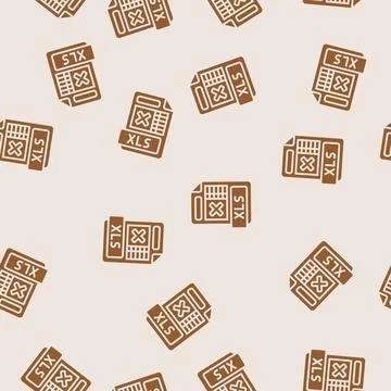 Xls file format document glyph seamless pattern Illustrazione stock