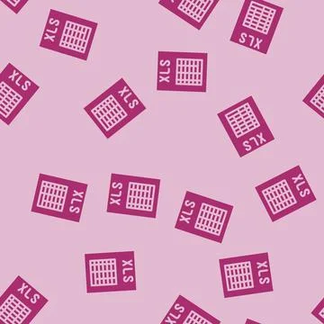 Xls file format document glyph vector seamless pattern Stock Illustration