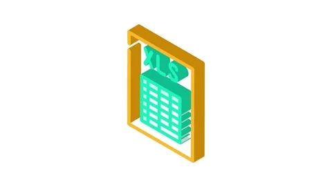 Xls file format document isometric icon animation Stock Footage 327294737