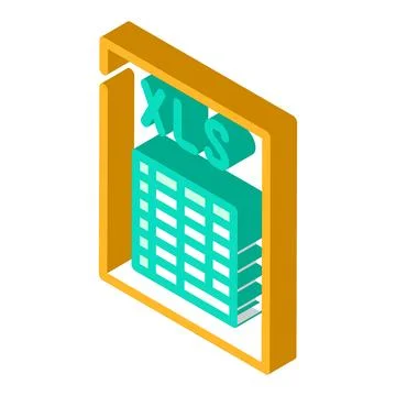 Xls file format document isometric icon vector illustration 스톡 일러스트