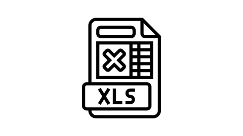 Xls file format document line icon animation Stock Footage 326137058