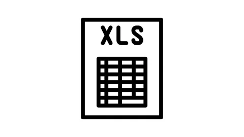 Xls file format document line icon animation Stock Footage 326766298