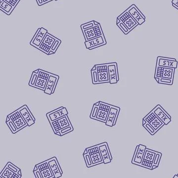Xls file format document line seamless pattern Illustrazione stock