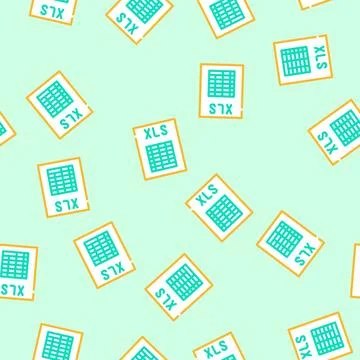 Xls file format document vector seamless pattern Stock Illustration