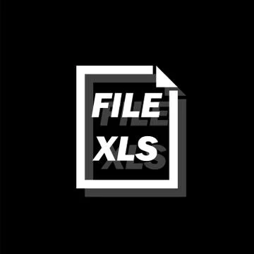 XLS File icon flat Stock Illustration