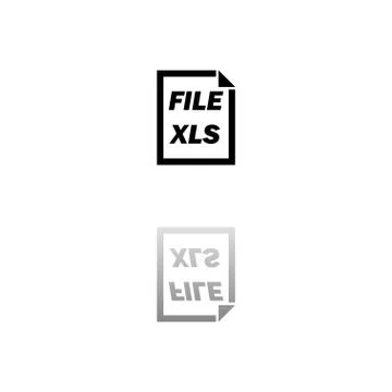 XLS File icon flat Stock Illustration