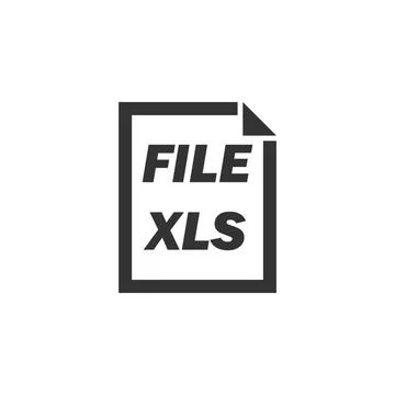 XLS File icon flat XLS File. Black Icon Flat on white background Copyright... Stock Photos