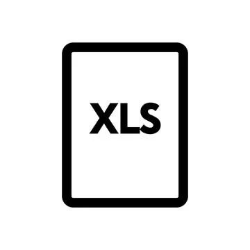 XLS file icon line isolated on white background. Black flat thin icon on mo.. Stock Illustration